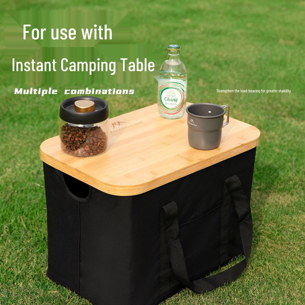 Mountain Guest Portable Camping Table & Storage Basket: Large Capacity Folding Box