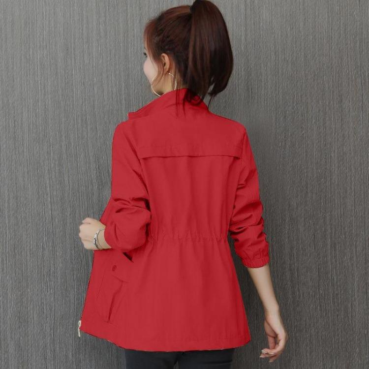 Fashion Double Layer Women Windbreaker Jacket Stand Up Collar Plus Size 4XL Spring Autumn Short Coat