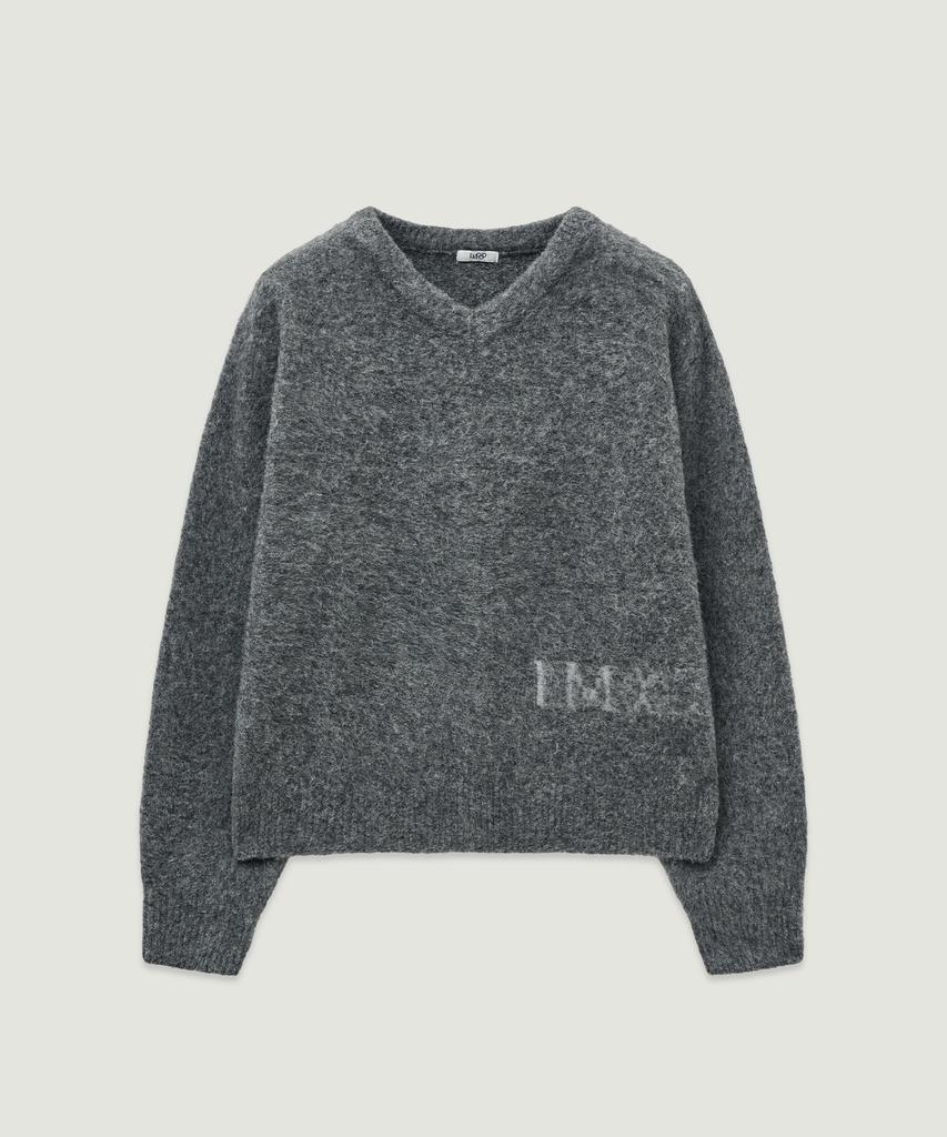 LMOOD Monte Brushed Alpaca Wool V-Neck Knit (2 Colors)
