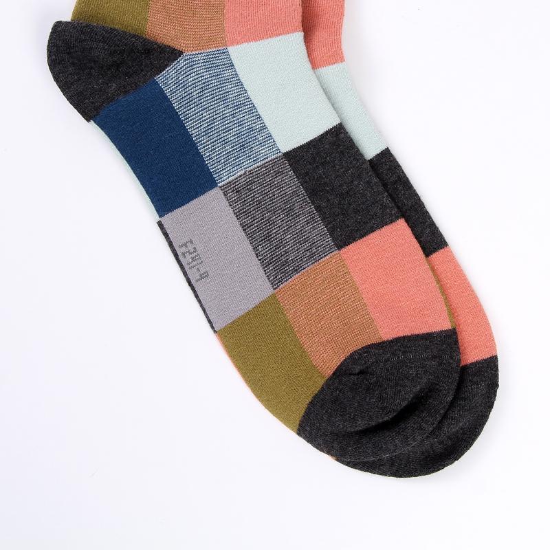 5 Paar/Los gekämmte Baumwolle Herrensocken Herbst und Winter Kompressionssocken Mode Bunt Quadratisch Fröhliche Socken Herren Größe 39-45