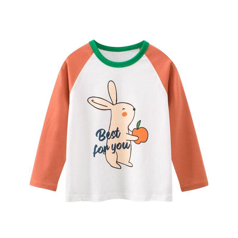 Trendy Children's Clothing for Girls, Pure Cotton Long-Sleeve T-Shirt, New Autumn Korean Style Cartoon Print Base Shirt, Baby Clothes Ins