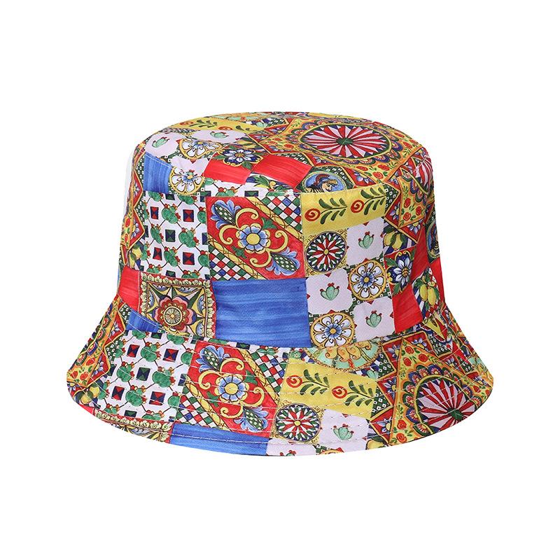 Versatile Style Hat Printing Womens Sunshade Short Brim Fishermans Hatscaps