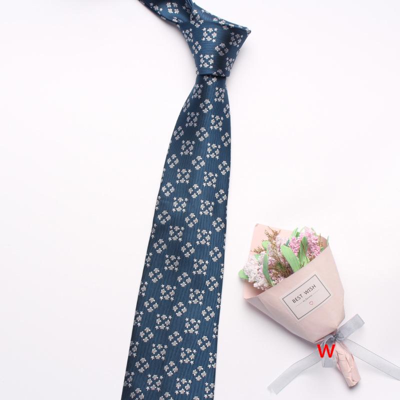 Navy Blue Series Oblique Striped Tie Men'S Business Flower 8Cm Polyester Silk Tie
