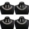 Flower Bell Fringed Earrings, Luxury High-End Diamond Necklace, Court Style Square Jewelry Set.