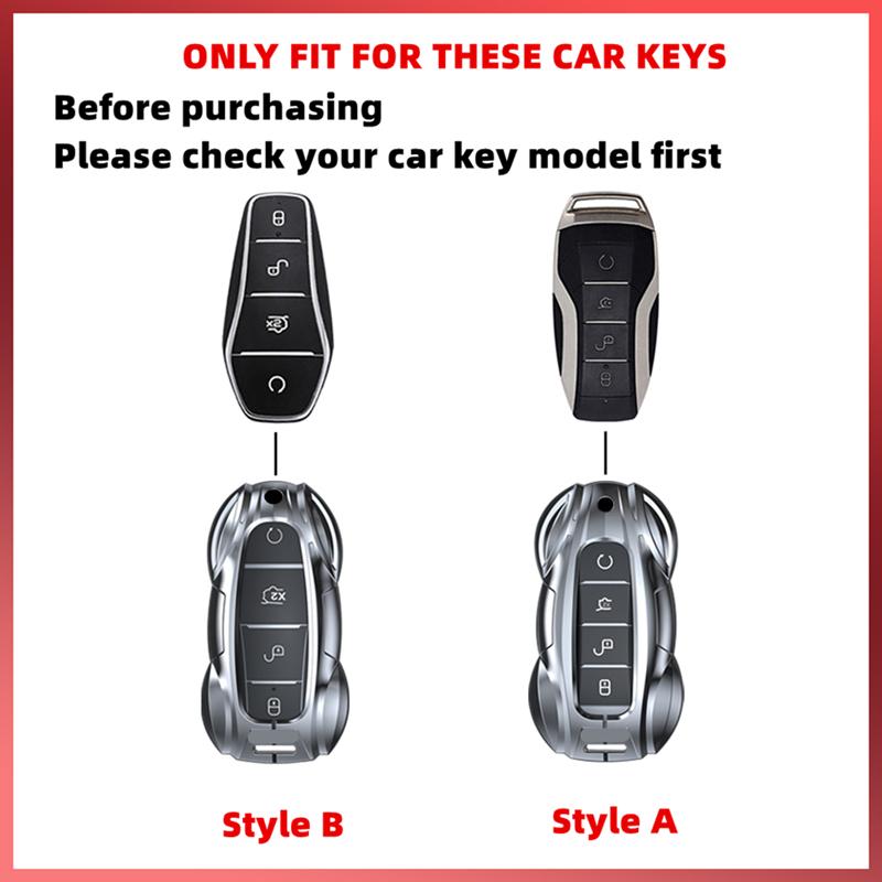 Metal Car Remote Key Cover Case Holder Shell Styling For BYD New ATTO 3 Qin L Song Plus Dmi Han Tang Dolphin Seal U EV Sealion