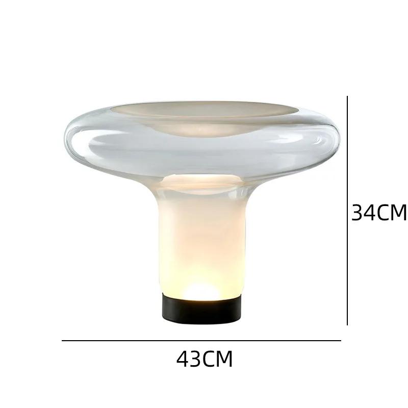 Italy Design Mushroom Table Lamps Glass Desk Light Close To Original for Bedroom Living Room