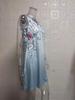 European and American Women's Floral Button A-line V-neck Sleeveless Dress, 2024 Fashion Trend.