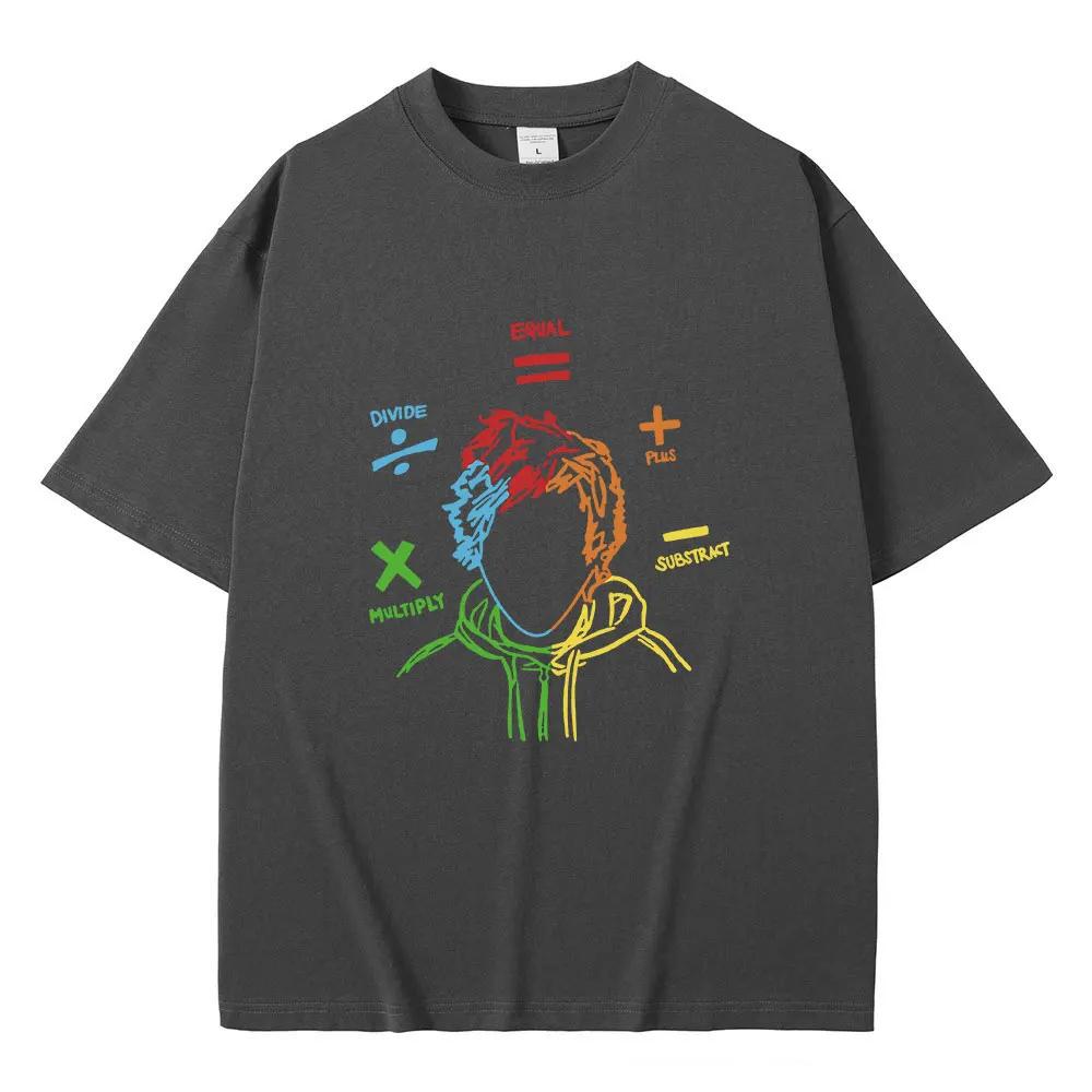 Retro Hip Hop T-shirt Street wear Ed Sheeran Math Tour Sheerios T-shirt 100% cotton casual short sleeve T-shirt