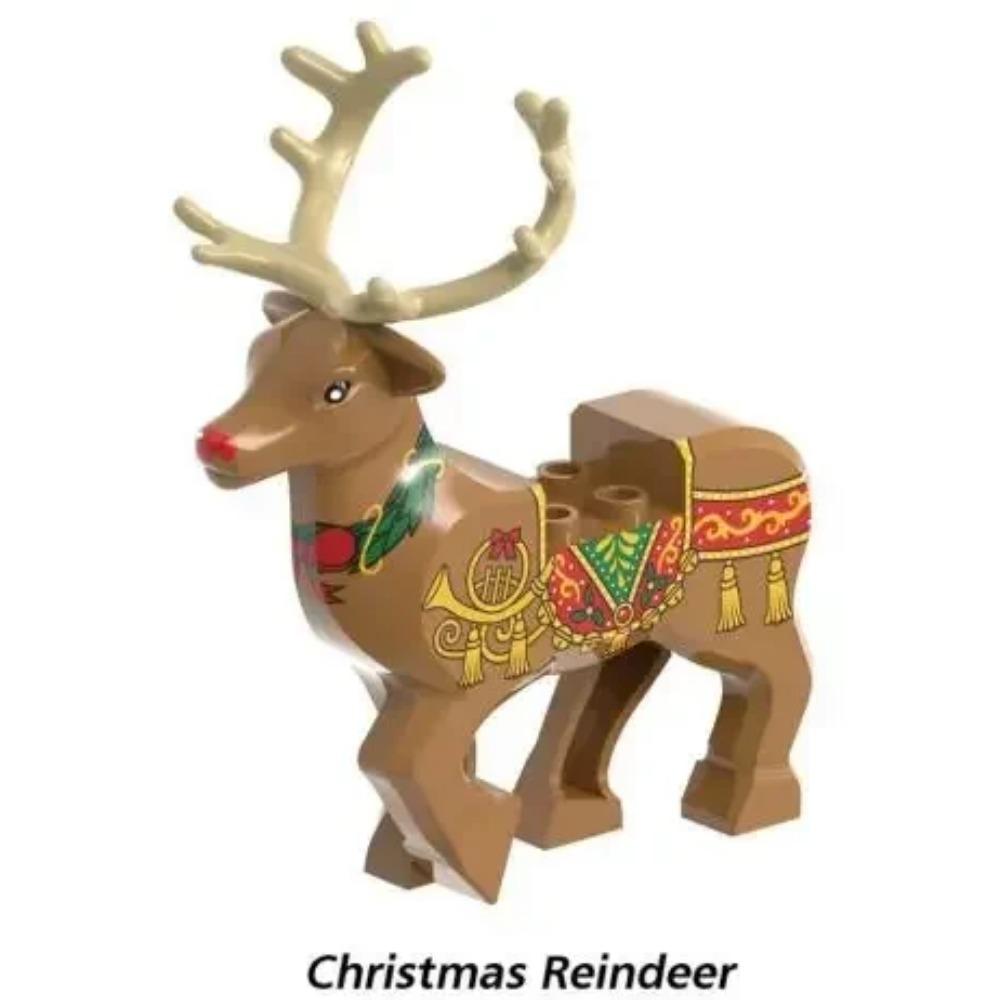 

Рождественские фигурки, блоки, игрушка, Санта Клаус, олень, строительные кирпичики, игрушки, подарок