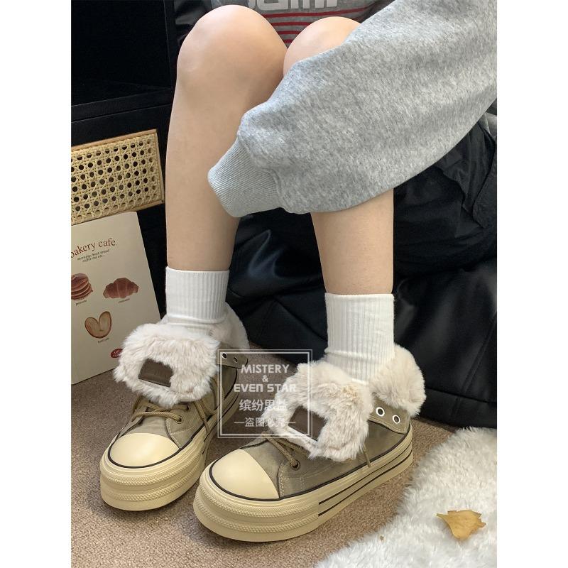 New products are on sale in winter, new niche thick-soled velvet high-top board shoes, warm cotton shoes 1713.