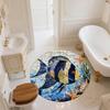 Ocean Fish,Round Area Rug,Carpet Rug for Living Room Bedroom Sofa Playroom Decor,Non-slip Floor Mat
