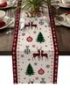 Merry Christmas Tree Ball Linen Table Runners Holiday Party Decor Reusable Dining Table Runenrs Wedding Navidad Decorations