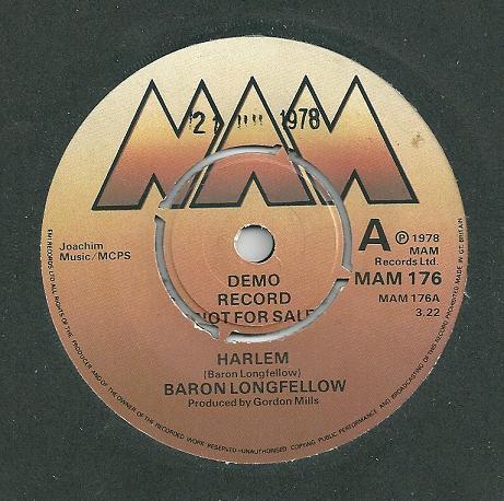 

7inch Record BARON LONGFELLOW - Harlem MAM176 MAM 1978 UK Dance & Electronica Used