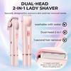 Double-Head Electric Epilator - Women's Intimate Shaver for Pubic Hair Removal