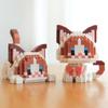 NEW DIY Cute Cat Pets Orange Puppet Silver Gradual Layer Cow Building Blocks Kit Girls Bricks Movie Model Kids Toy Children