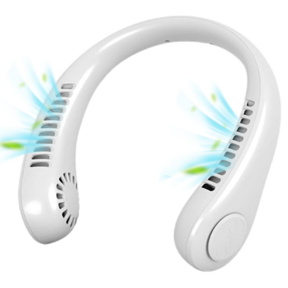 

Портативный шейный вентилятор Hands Free Перезаряжаемый безлопастной шейный вентилятор Носимый мощный тихий вентилятор для белый