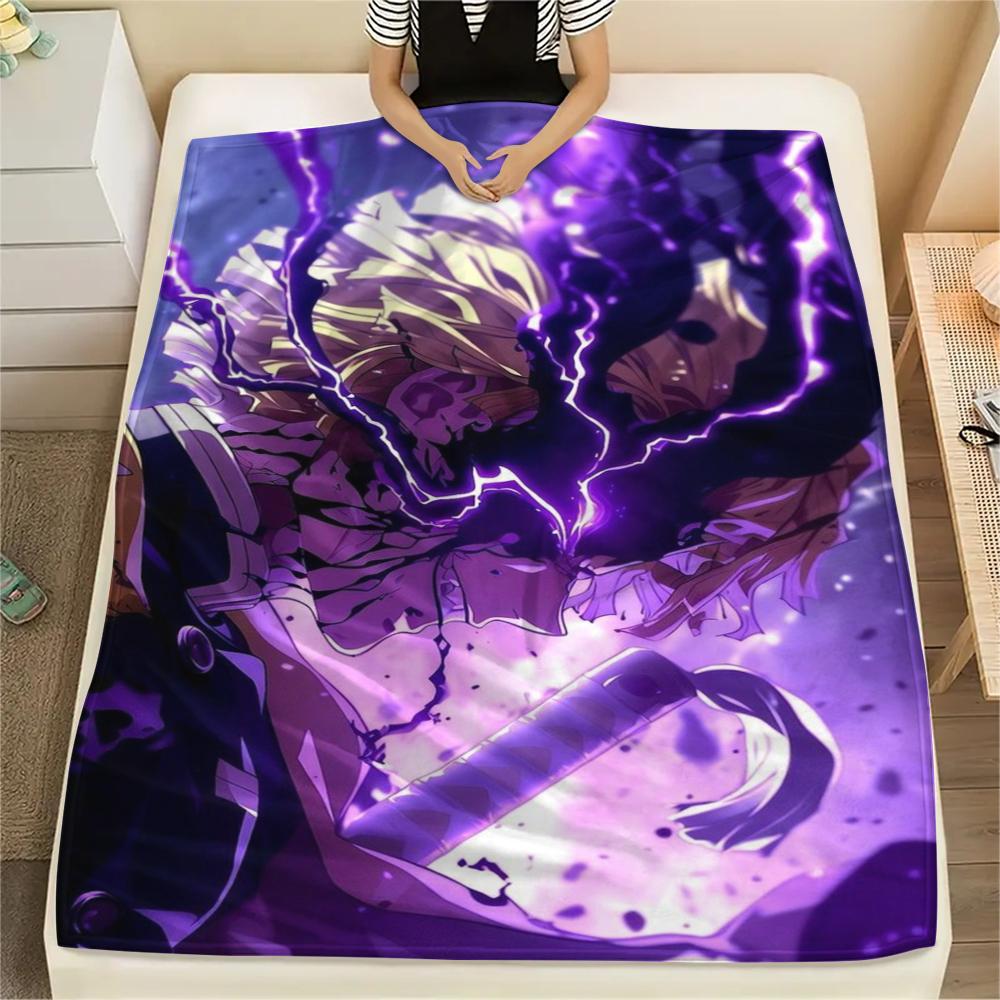

1Pc Demon Slayer Print Flannel Blanket, High quality Comfortable for All Seasons, Home Decor, Warmth and Comfort, Perfect for Christmas Gifts 80cm x 120cm