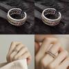 Stylish Geometric Copper Ring For Women Featuring Colorful Zirconia And Vintage Charm