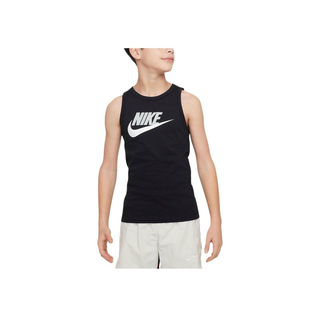 Nike Sportswear Essential Logo Print Crew Neck Sleeveless Tank Top Kids Tops Black FV5325-010