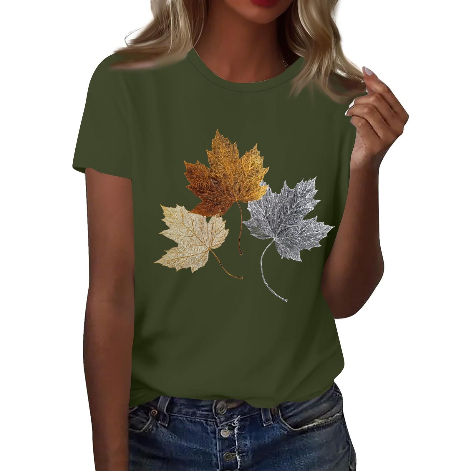 

Жіноча модна повсякденна футболка з принтом і круглим вирізом з короткими рукавами Топ Футболка Топ XL