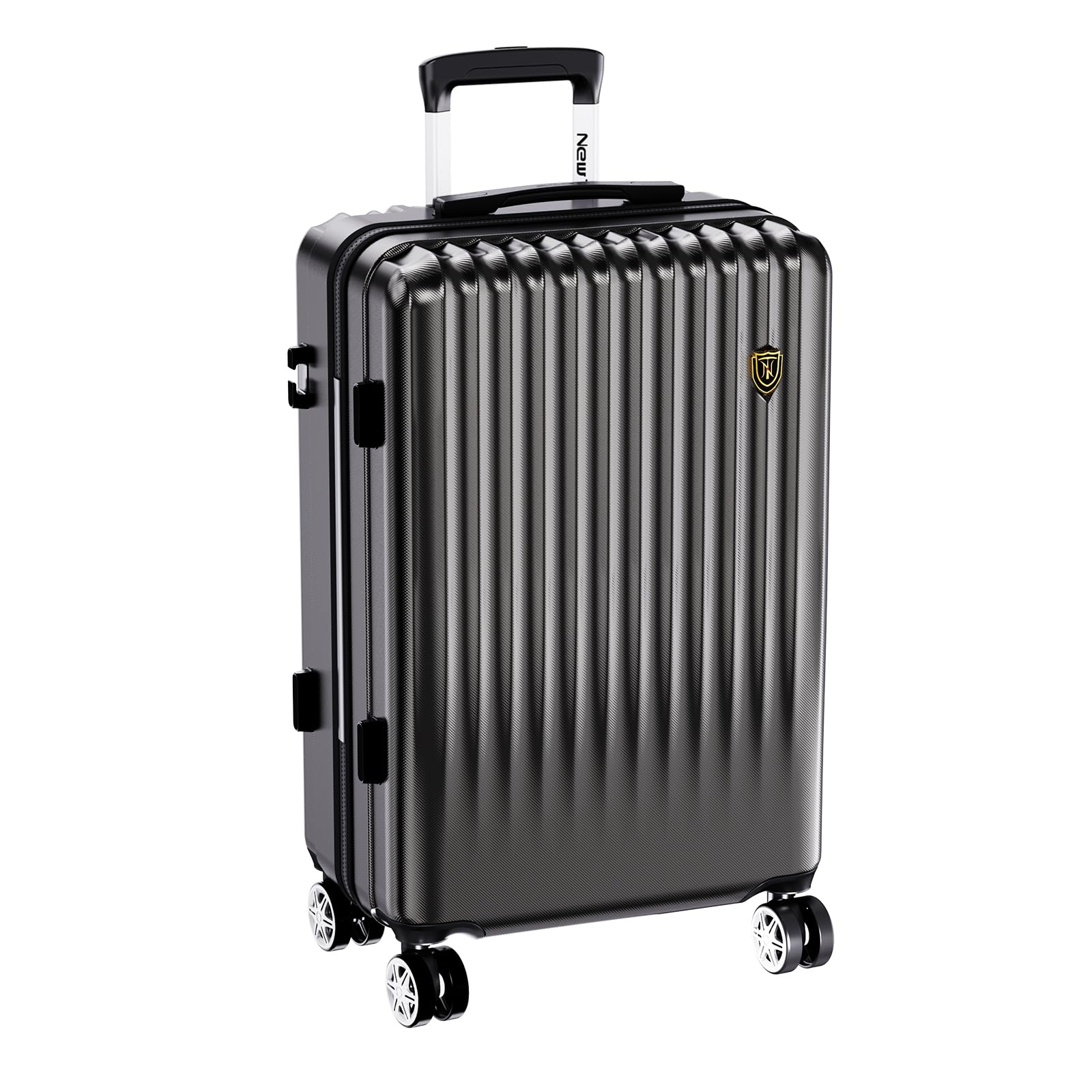 

[New Trip] Carry-on Suitcase with Lock, Lightweight, Small, 40L, 2.9kg, Black, for 1-3 Nights