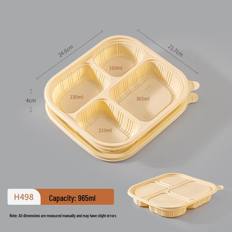Biodegradable Four-Compartment Takeaway Containers