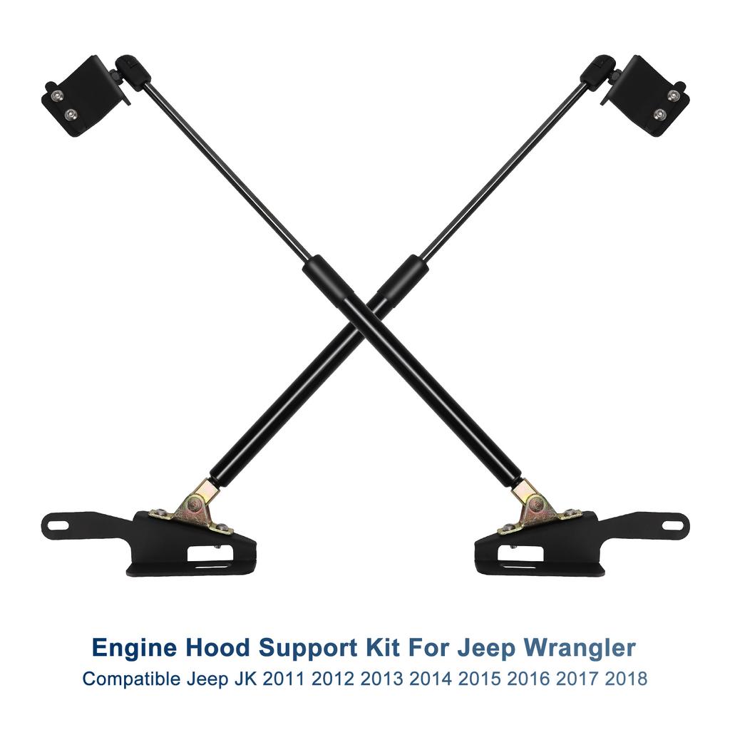 1 Pair Front Hood Lift Support Kit Struts Bar Rods Assist Kit For Jeep Wrangler JK Models 2011-2018 Gas Spring Bracket