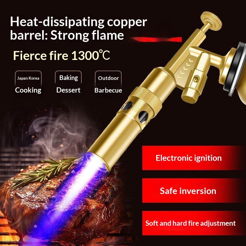 1Pcs Bbq Portable Welding Torch Gas Burner Flame Blower Gas Torch Brazing Cooking Barbecue Auto Ignition Kitchen Baking Tool