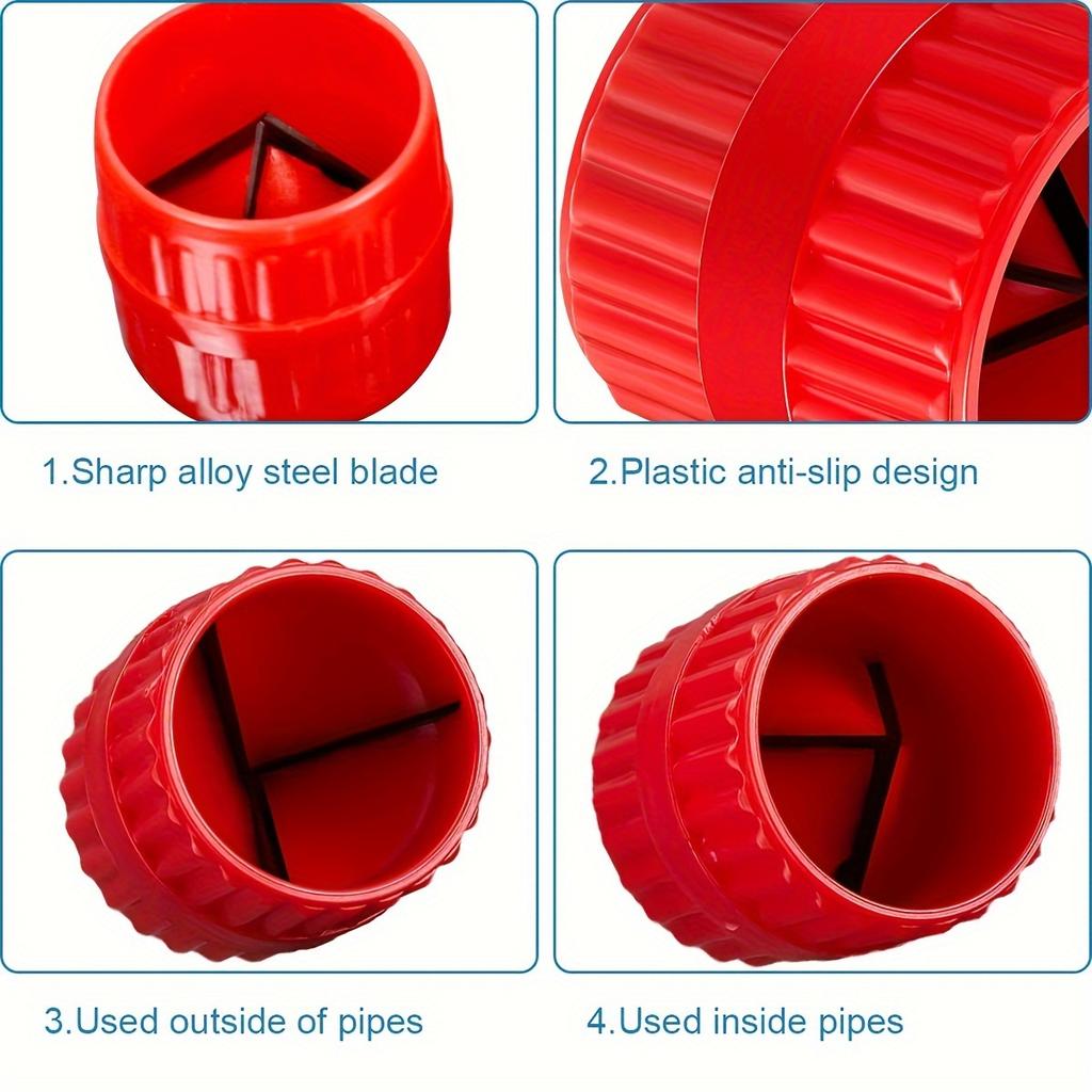 1/2 Pieces Inner-Outer Reamer Pipe and Tube Deburring Reamer Tubing Chamfer Tool for PVC PPR Copper Brass Aluminum Pipes