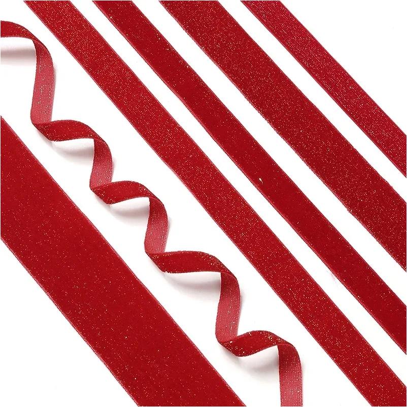 5m Christmas Decoration Red Ribbon Artificial Home Room Decor Christmas Tree Pendant For New Year Cake Craft Gifts Box Accessory