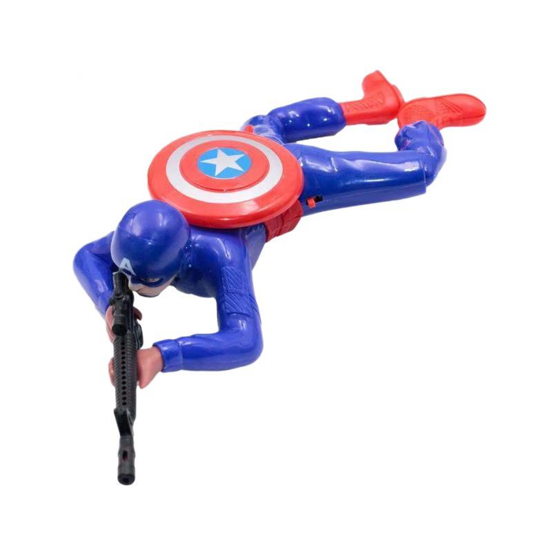 Electric Crawling Captain America & Spider-Man Toy: Lights, Sounds, Music Simulation