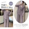 Tiernyueth Lapel Pajamas with Striped and Sanded Long Casual Sleepwear for and Winter Women's V-Neck Buttons, Pattern, Sleeves, Simple, Lightweight,