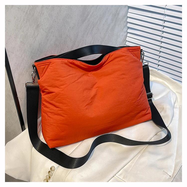 Large Capacity Solid Color Nylon Zipper Crossbody Soft Versatile Fashion Bag High-Quality Popular Shoulder Bag
