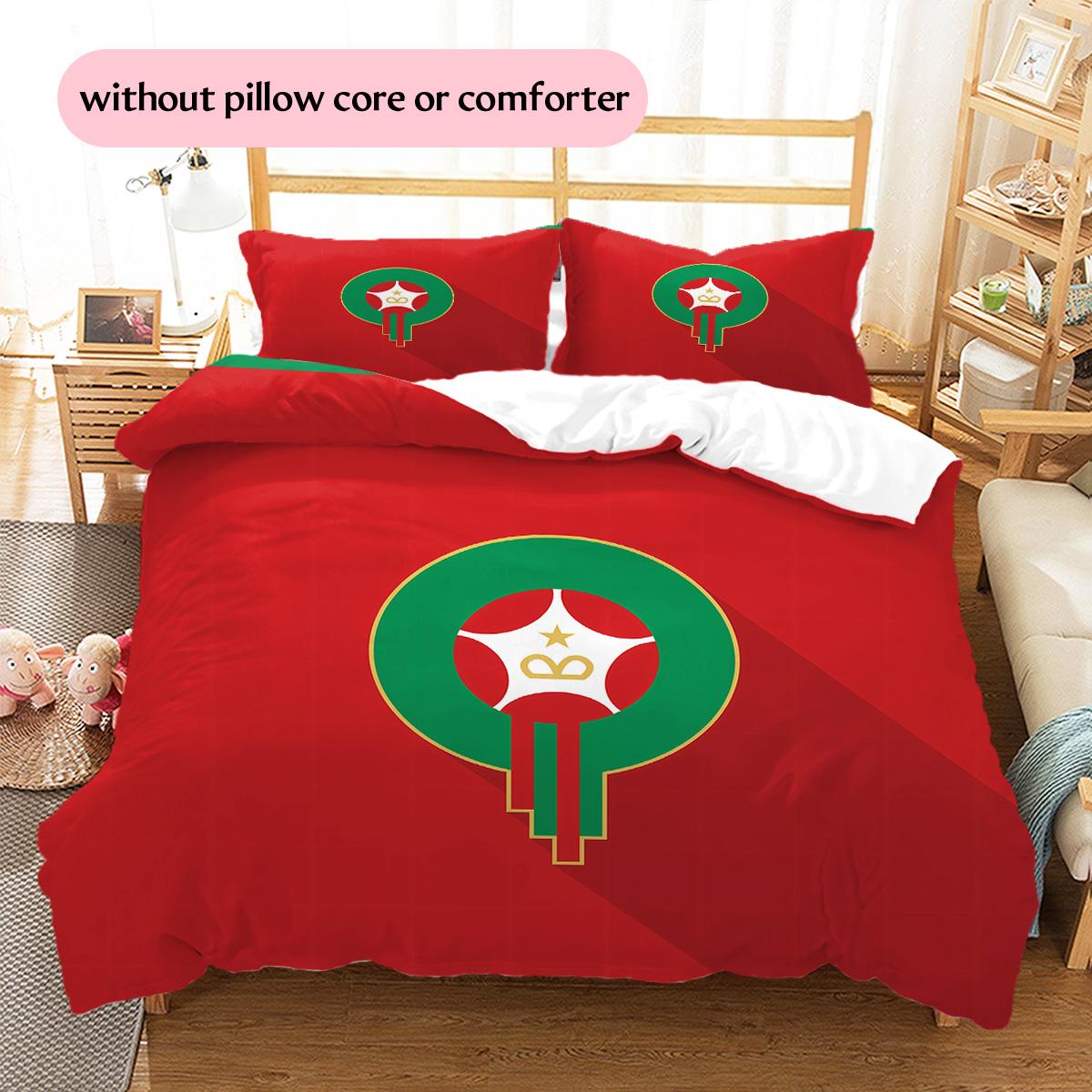 

Moroccan Football Pattern Bedding Quilt Set Home Decoration Gift (1 * duvet cover + 2 * pillowcase without core) 135x200cm