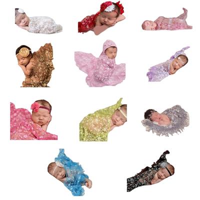 Unique Lace Embroidery Newborn Photography Props Soft Wrapping Cloth Photoshoots Baby Girls Photo Shoot Accessories