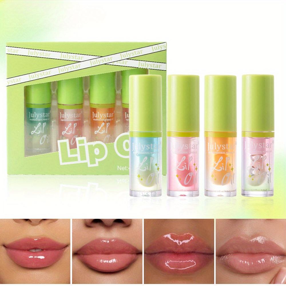 

Набор из 4 увлажняющих масел для губ - увлажняющий блеск для губ с экстрактом дыни, не вызывающий раздражения, большая кисточка для равномерного нанесения