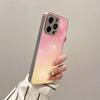 Pink glitter silver plated glass phone case suitable for iPhone 17 16 15 14 13 12 11 Pro/Max/Plus scratch resistant