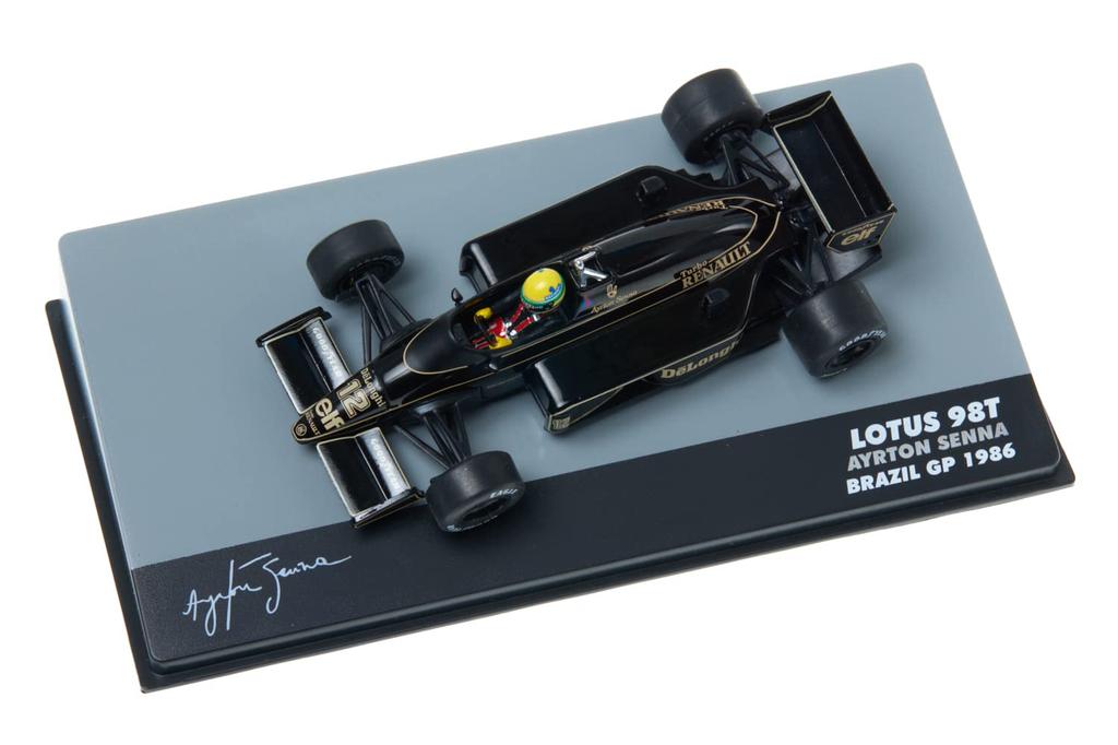 Scale F1 Diecast Model Car Brazilian Grand Prix 1986 Ayrton Senna Lotus Renault Ayrton Senna Team John Player Special 1/43 [Lotus 98T]