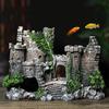 Resin Artificial Fish Tank Ancient Castle Decoration Aquarium Rock Cave Building Decoration Aquatic Landscaping Ornament