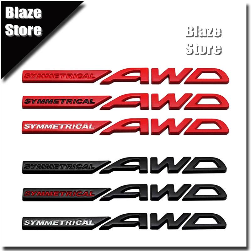 3D Metal Symmetrical AWD Badge Car Tailgate Car Sticker For BRZ XV Outback Forester Asahi Panther WRX Impreza