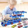 AMYCOOL Construction Vehicle Toy Set, Miniature Car Set with Storage and Working Vehicles, Educational Toy with Traffic Signs and Car Stickers, Indoor