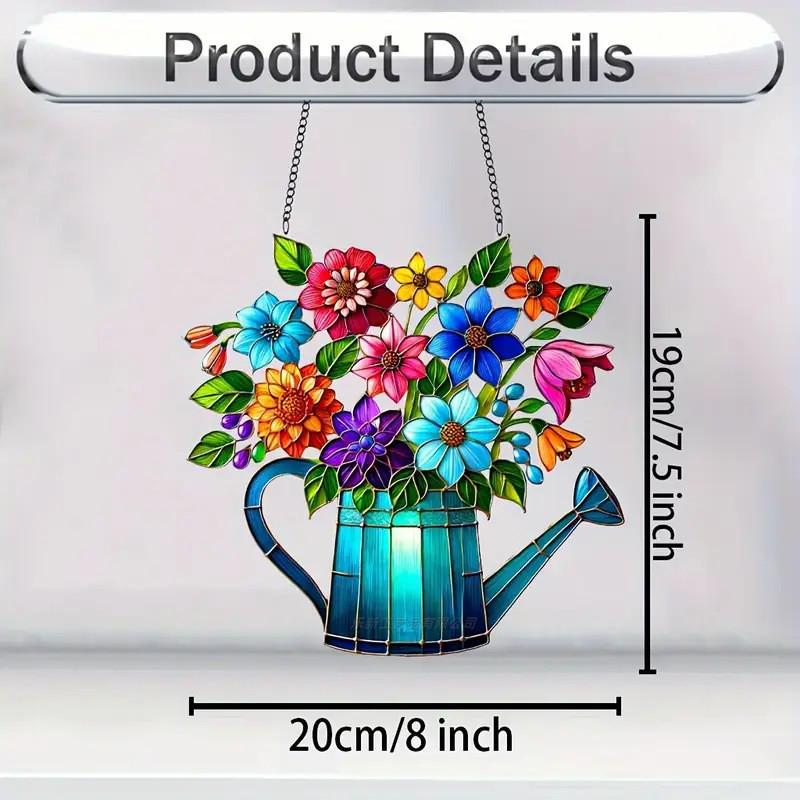 Flat Acrylic Flower & Plant Pendants: Indoor/Outdoor Window Balcony Garden Decor