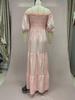 2025 Spring/Summer European & American Women's One-Shoulder Floral Long Fairy Dress