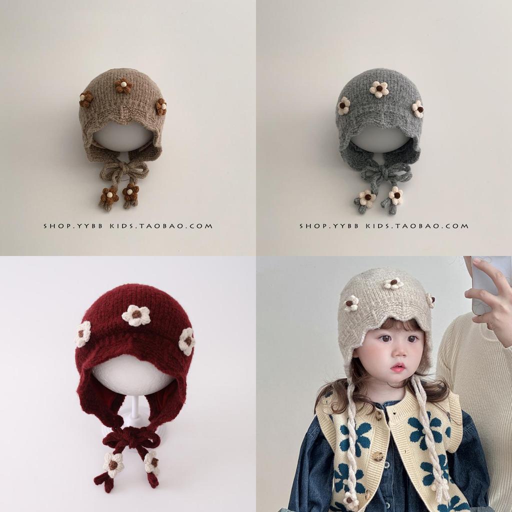 Baby Knitted Winter Hat With Ears For Toddler Girls Kids Warm Windproof Cap