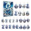 Christmas Countdown Calendar 24 Acrylic Dragon Pendant Set Xmas Gift Box Indoor/Outdoor Hanging Decoration