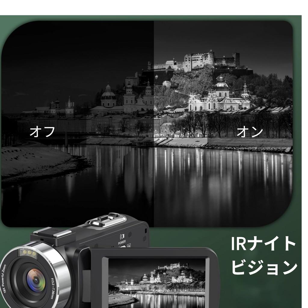 4K Videokamera mit 80MP IPS HD 18x Digital IR Nacht Drehbares Selfie 32GB SD 1500mAh Anleitung Leicht und Ideal für Reisen und Anfänger