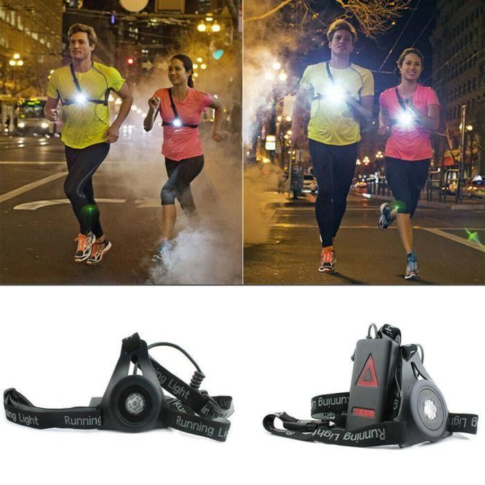 Rechargeable USB LED Headlamp for Running - Black - 3 Modes - 50m - ABS - 240 Min