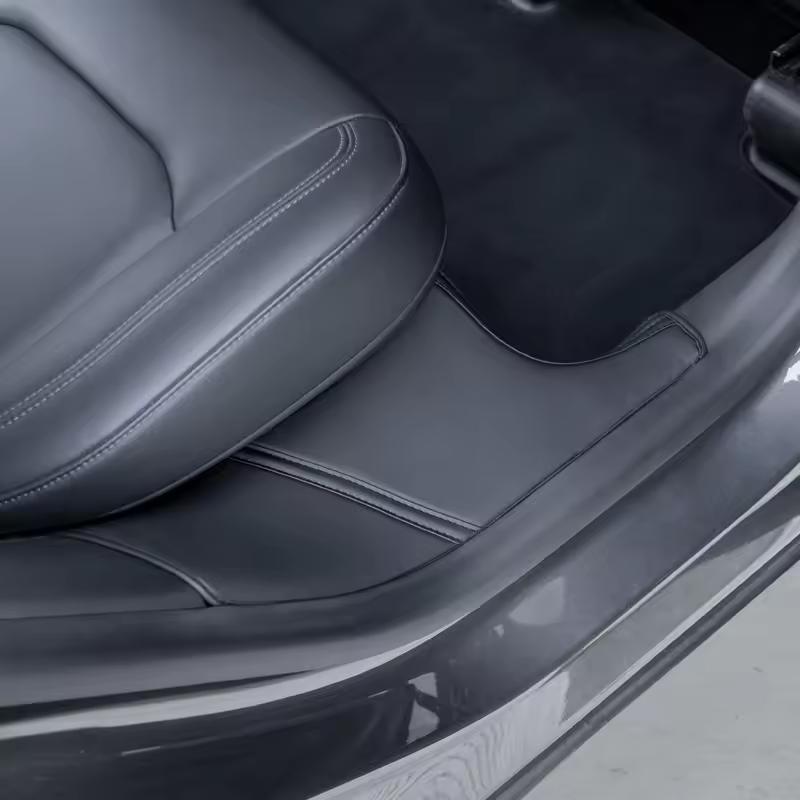 Ochranné lišty na prahy dverí auta pre Tesla Model Y, mikrovláknová koža, proti poškriabaniu, ochranný pásik na prahy dverí, interiér