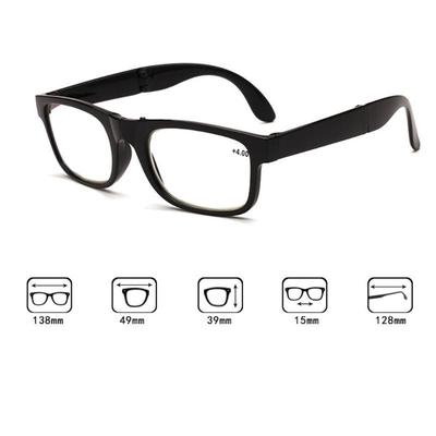 Trendy Unisex Light Wieght Foldable Unisex Full Frame Reading Glasses HD Lense Eyeglasses 1.0 To +4.0 Presbyopic With Box