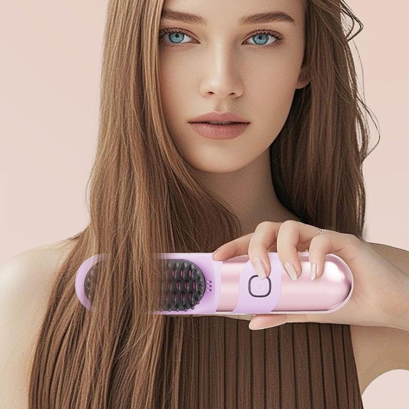 Double Purpose Hair Styler Brush USB Charging Hair Straightener 3600mAh Battery Ideal for Travel Efficient Styling